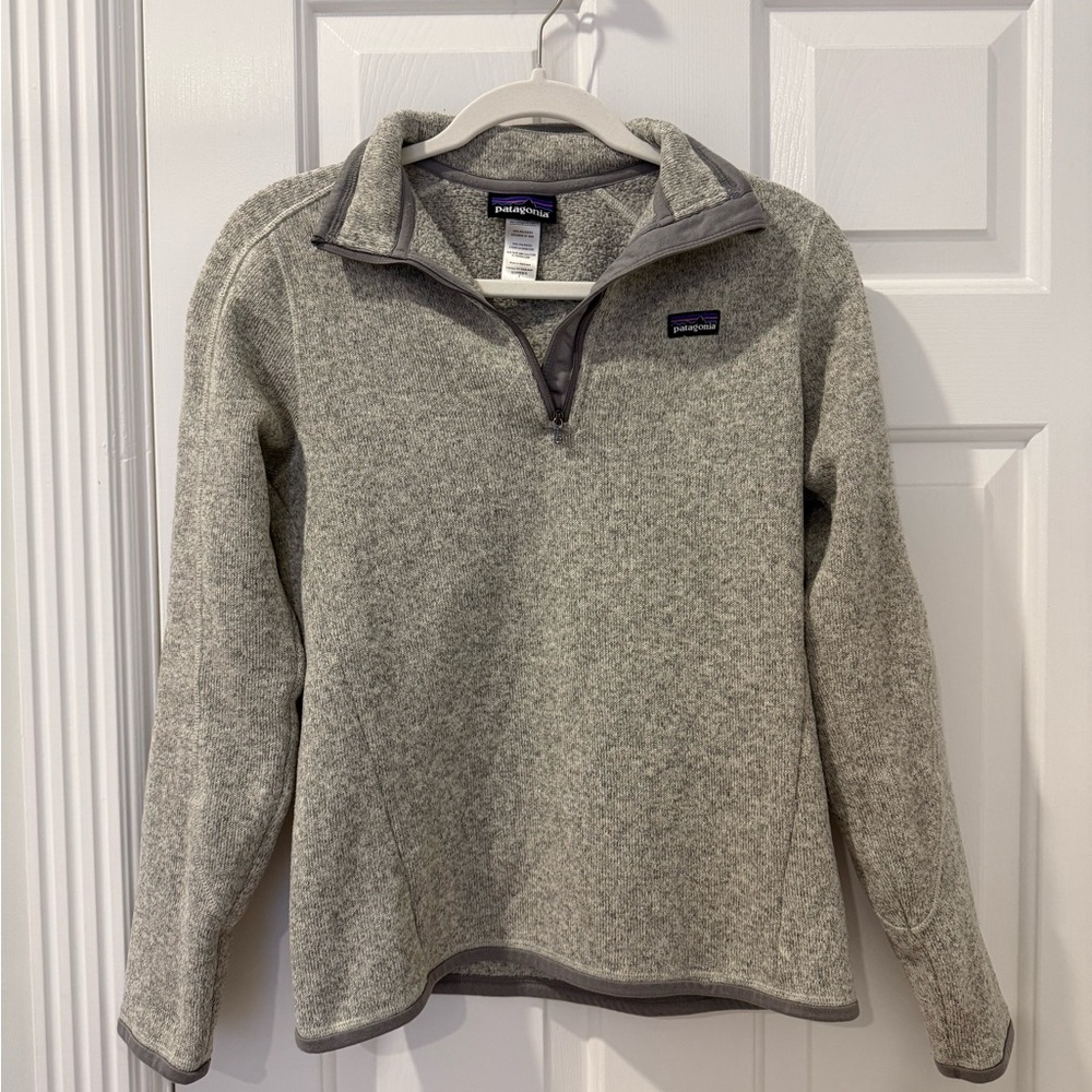 Patagonia Women’s Better Sweater® 1/4-Zip – Natural w/ Feather Grey – Size S